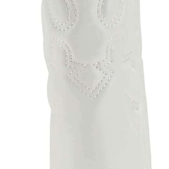 Western Cowboy Boots Womens Pointed Toe Knee High Pull On White Stylish - Picture 2 of 4